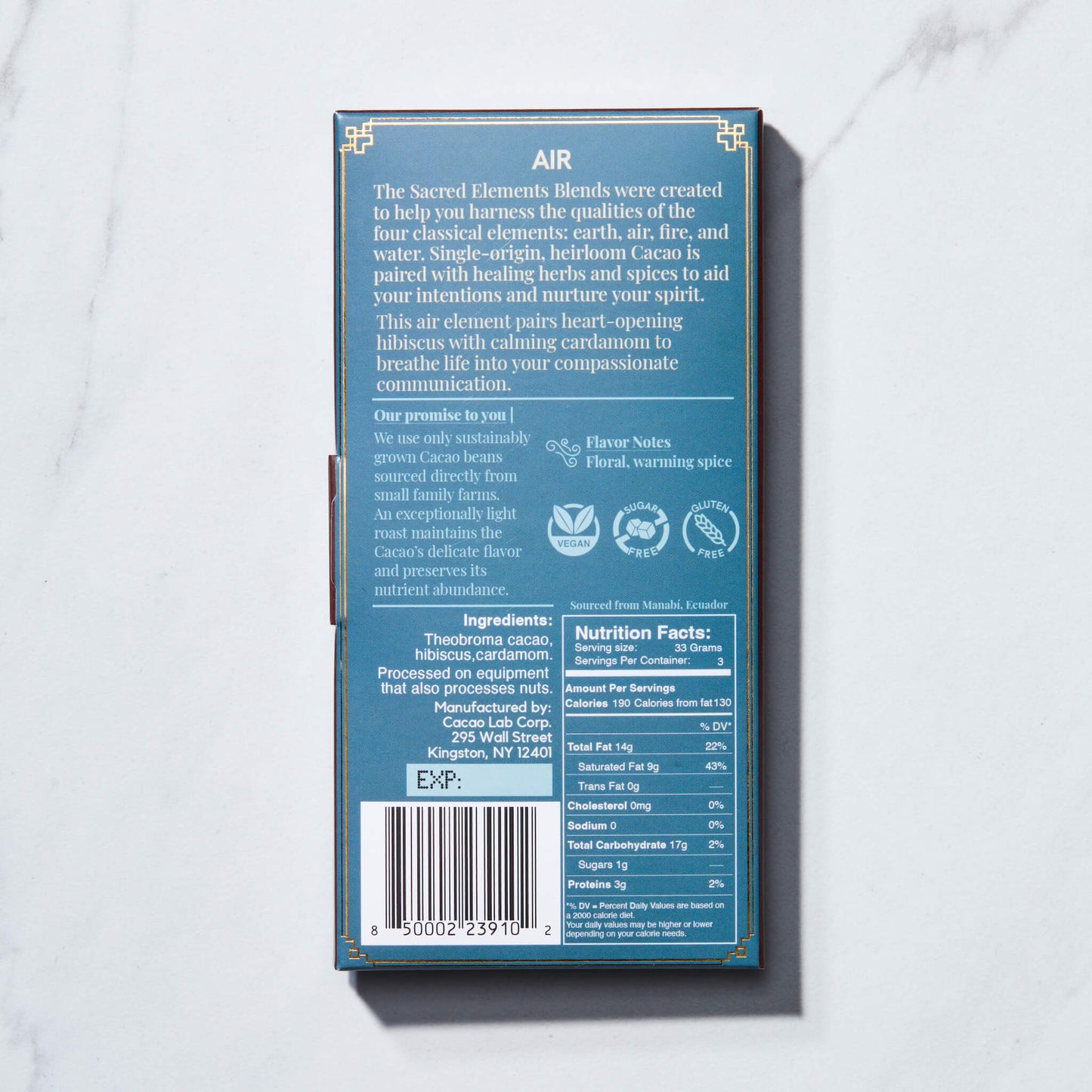 Air Element: Invoke Your Compassion with Hibiscus and Cardamom, Organic — Wholesale (10 x 3.5 oz bar)