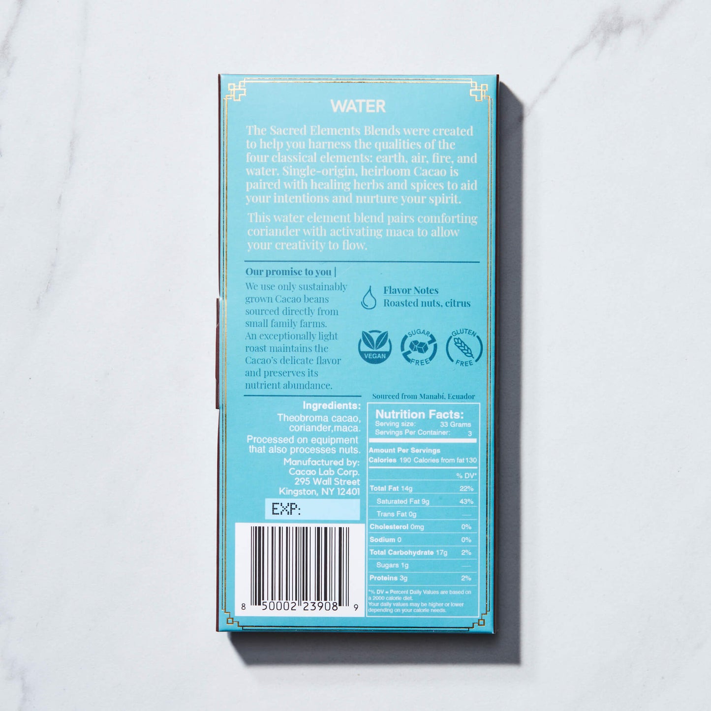 Water Element:  Invoke Your Creativity with Coriander and Maca, Organic — Wholesale (10 x 3.5 oz bar)