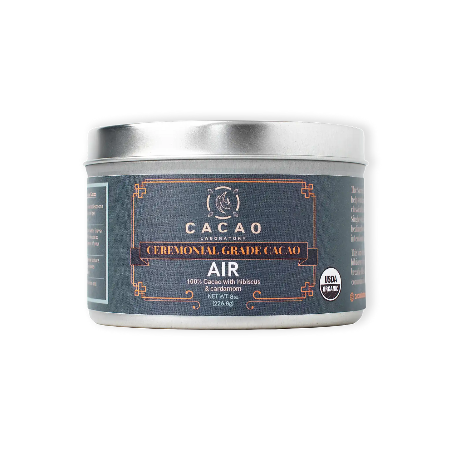 Cacao Laboratory ceremonial grade cacao air product on a white background