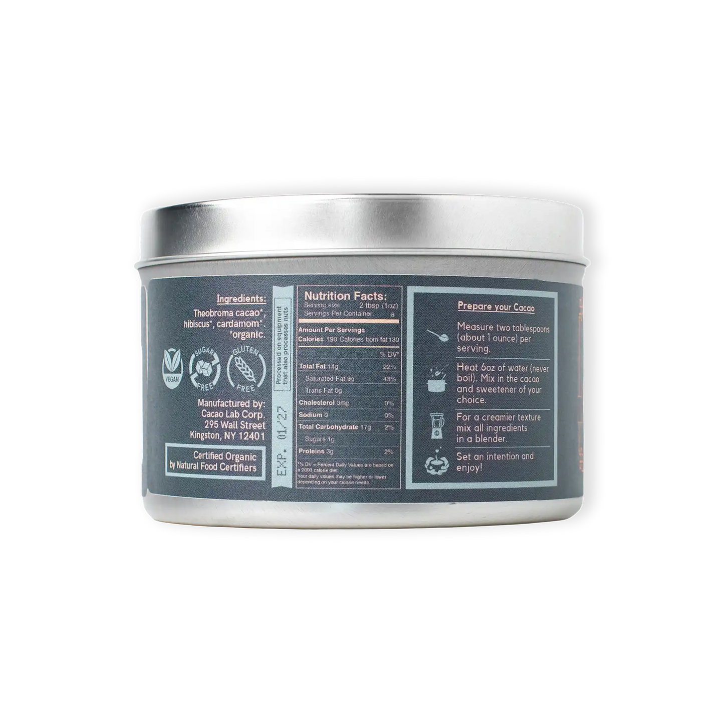 Container with label on a white background