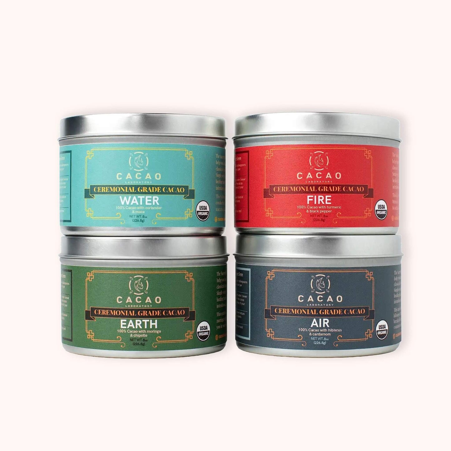 Cacao_Lab_Elements_tin_variety pack tins stacked 