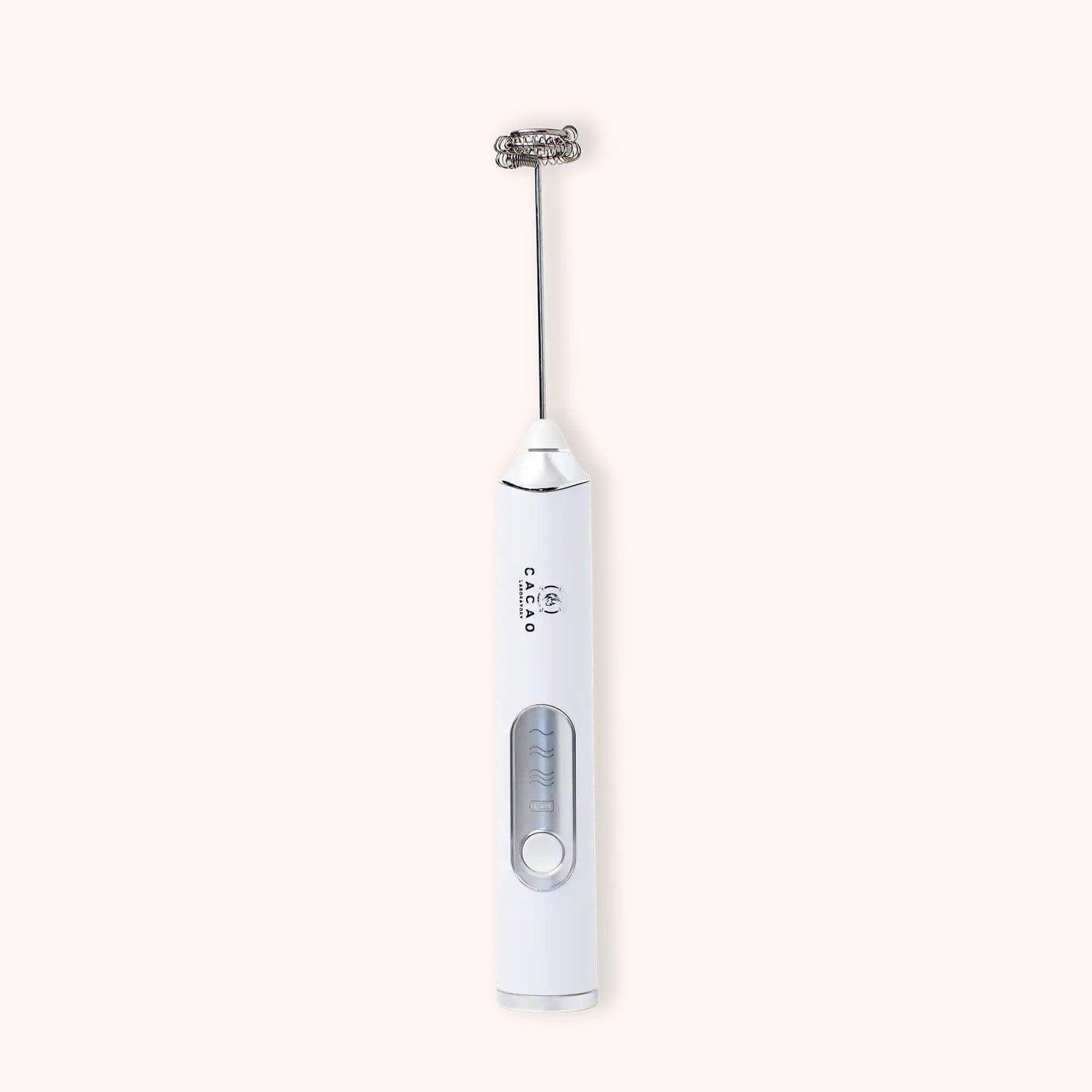 Electric handheld frother branded by Cacao Laboratory